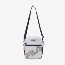 Fila Linear Logo Mesh - Miesten Olkalaukku - Valkoinen | FI-88272